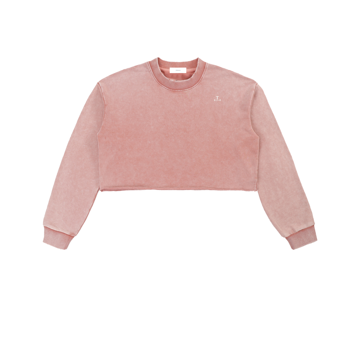TENSILE Snow Washed Raw Edge Crop in Blush