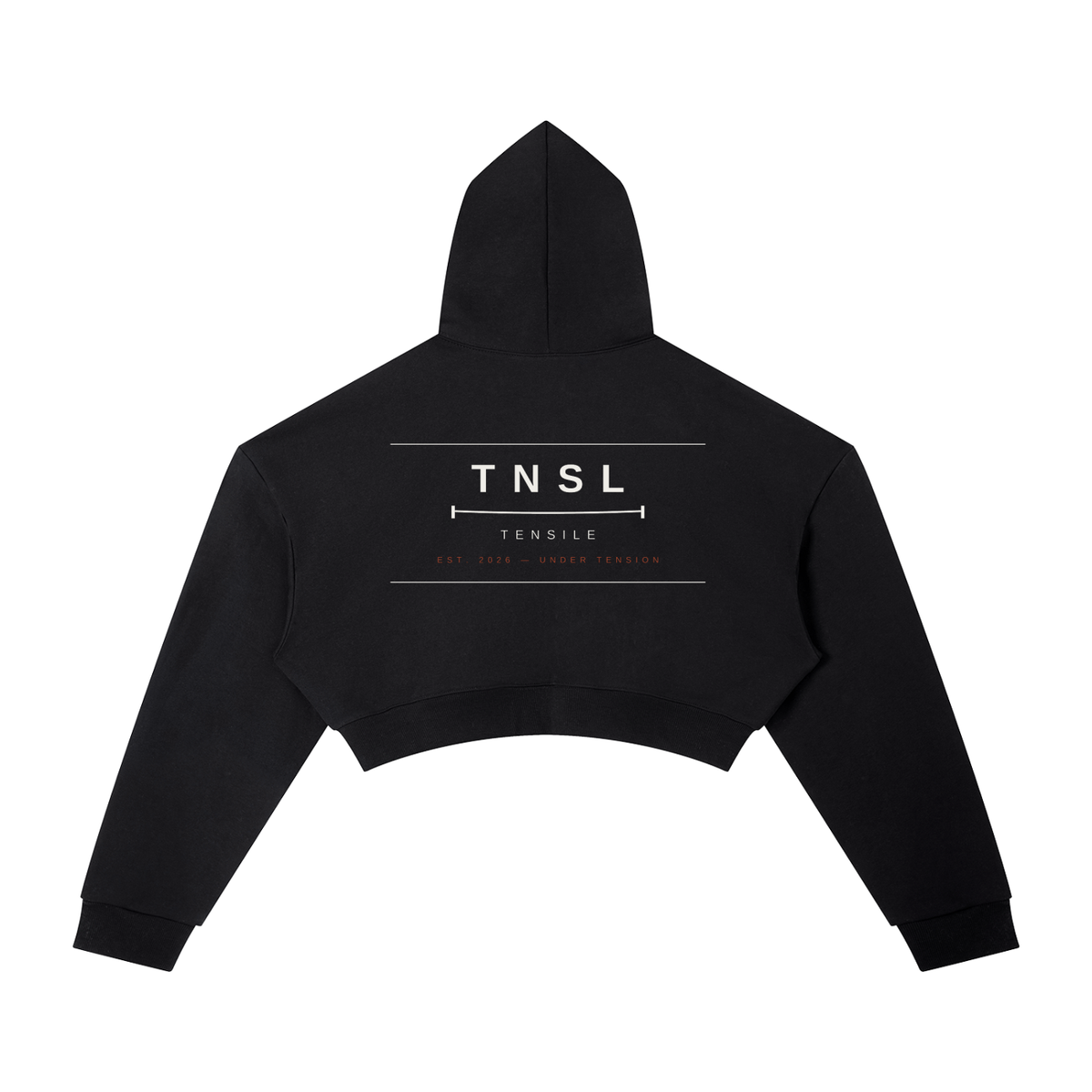 Inverse Crop Hoodie in Noir, back