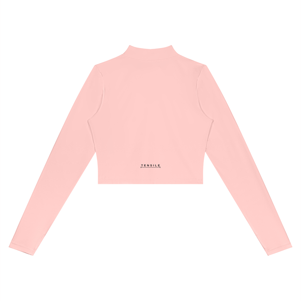 Crop Zip Jacket in Blush, back