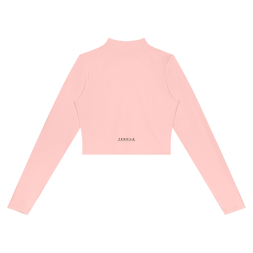 Crop Zip Jacket in Blush, back