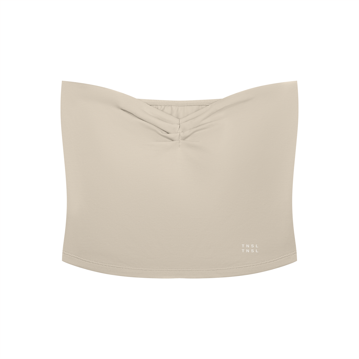 TENSILE Ruched Tube Top in Sand