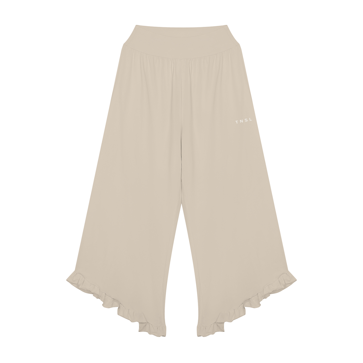TENSILE Ruched Wide-Leg Pant in Sand
