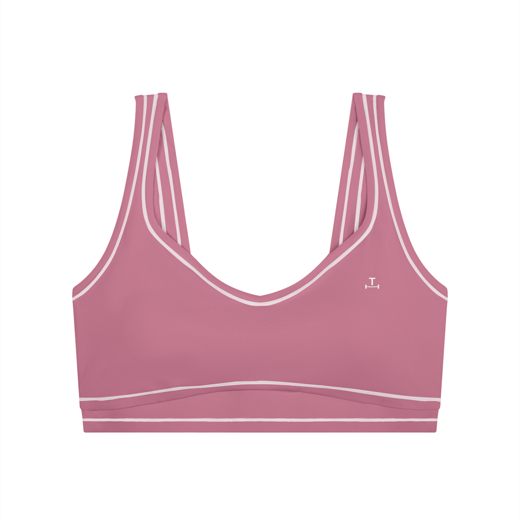 TENSILE Topstitching Yoga Bra in Mauve