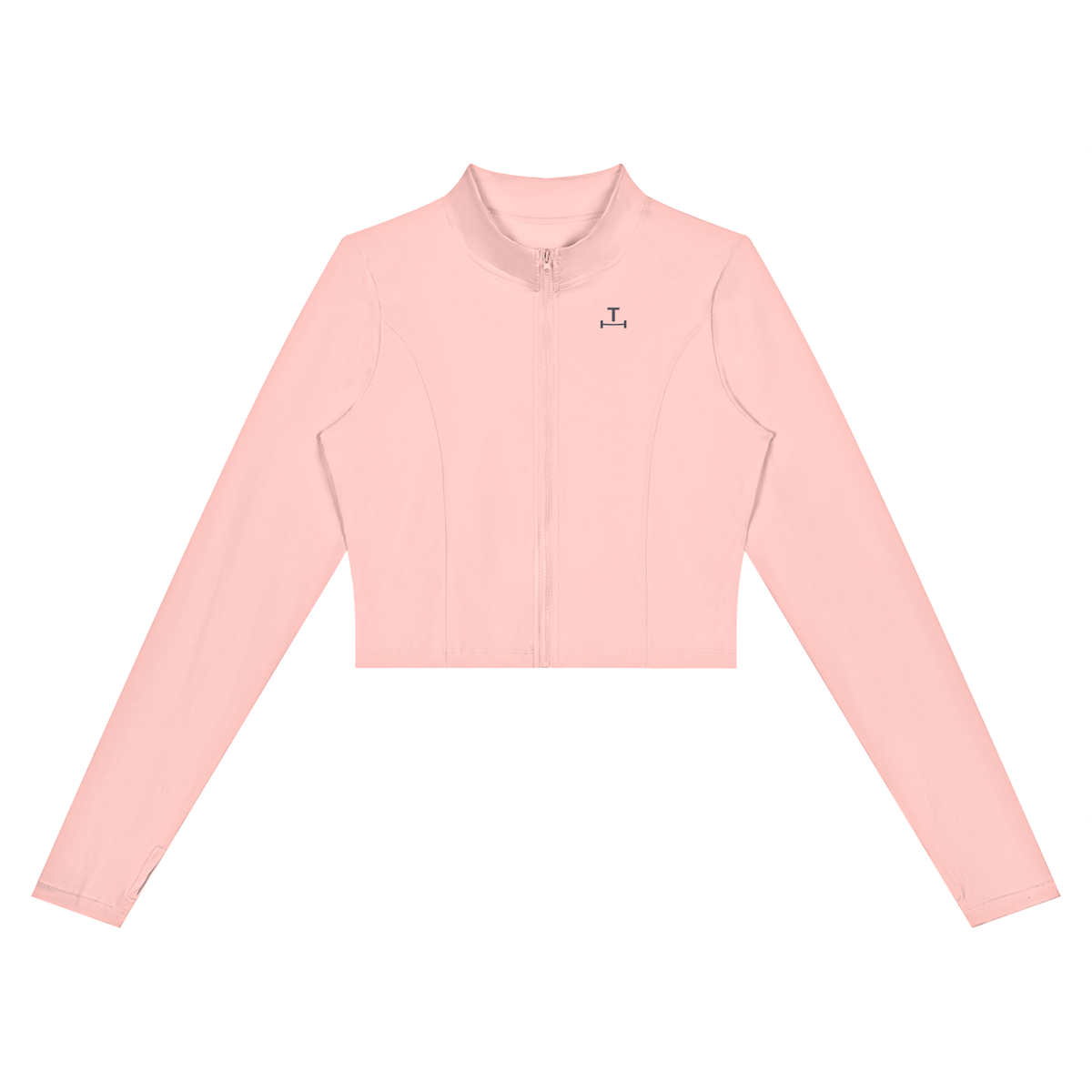 Crop Zip Jacket in Blush, front